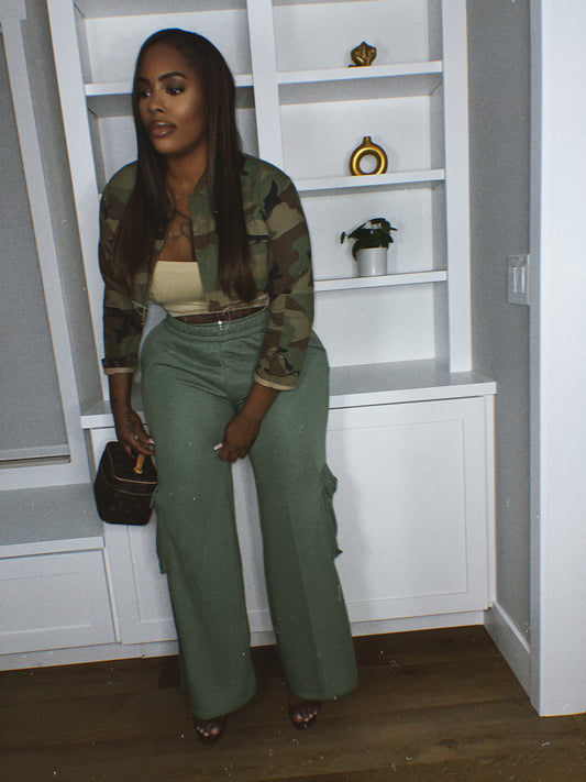 Cargo Denim Crop Jacket