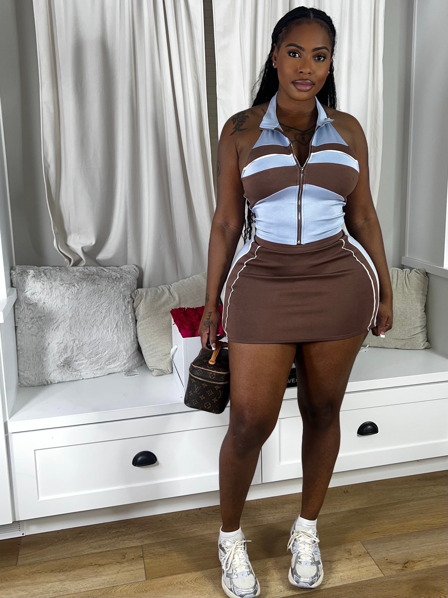 Brunette Skort Set