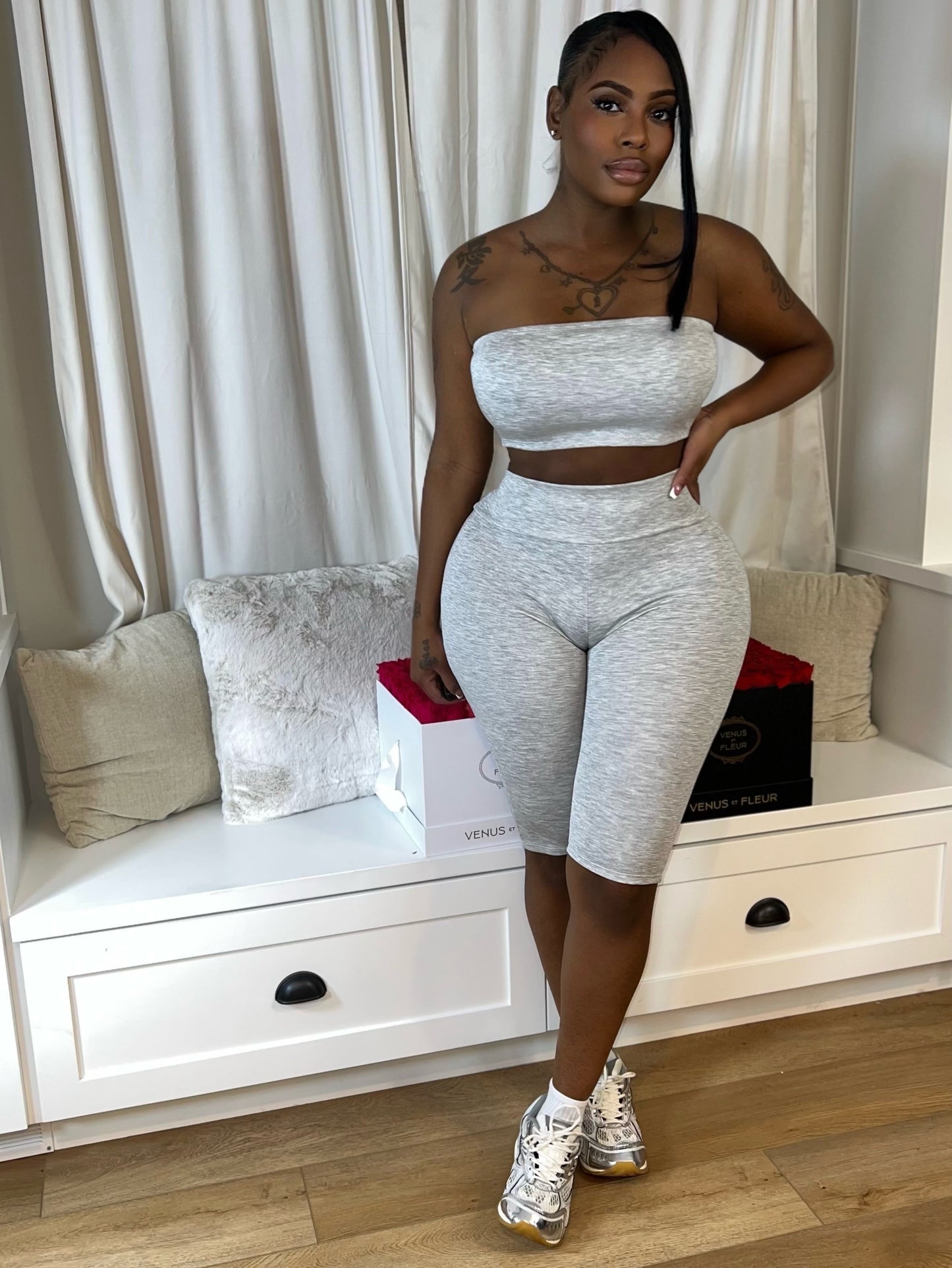 Cool Grey Capri Set
